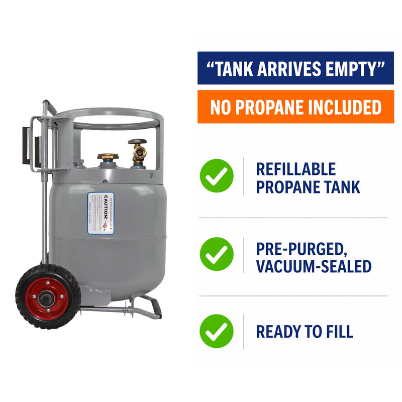 Load image into Gallery viewer, Flame King 20lb Horizontal & Vertical Propane Cylinder Gauge OPD & Wheels