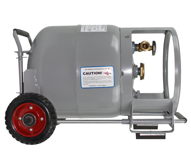 Load image into Gallery viewer, Flame King 20lb Horizontal & Vertical Propane Cylinder Gauge OPD & Wheels