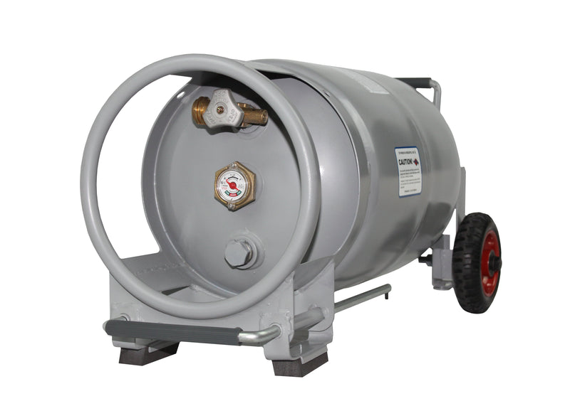 Load image into Gallery viewer, Flame King 30lb Horizontal & Vertical Propane Cylinder Gauge OPD & Wheels