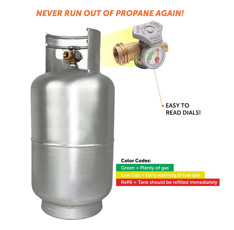 Load image into Gallery viewer, Flame King Lightweight 30lb Aluminum Propane Tank Cylinder Gauge and OPD Valve