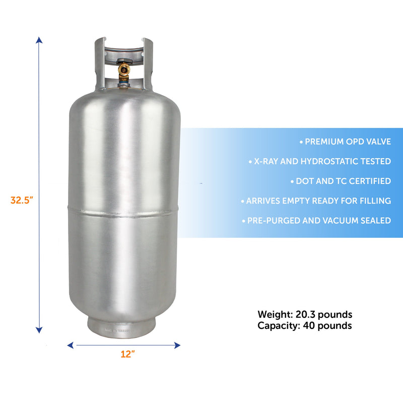 Load image into Gallery viewer, Flame King Lightweight Aluminum 40lb Propane Tank Cylinder Premium OPD Valve