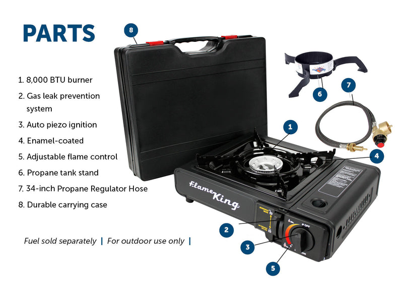 Load image into Gallery viewer, Flame King Portable Butane & Propane Gas Stove with Single Burner