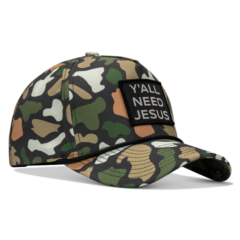 Load image into Gallery viewer, Y'all Need Jesus Patch 5 Pannel Snapback