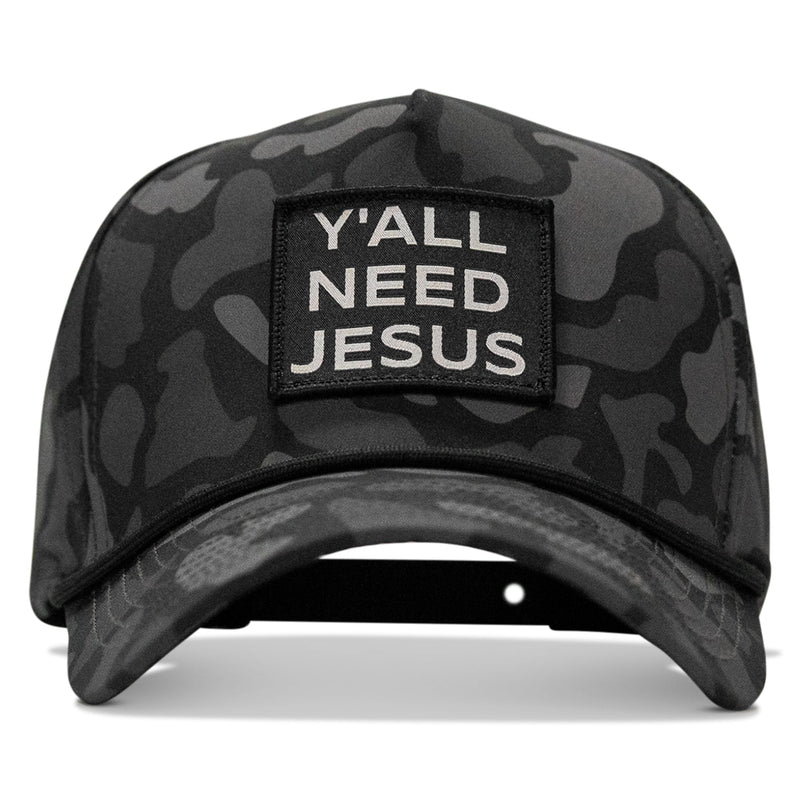 Load image into Gallery viewer, Y'all Need Jesus Patch 5 Pannel Snapback