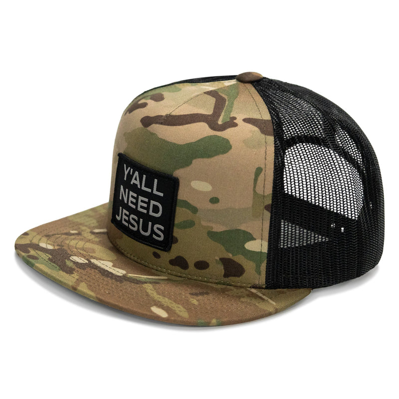 Load image into Gallery viewer, Y'all Need Jesus Patch Flatbill Hat