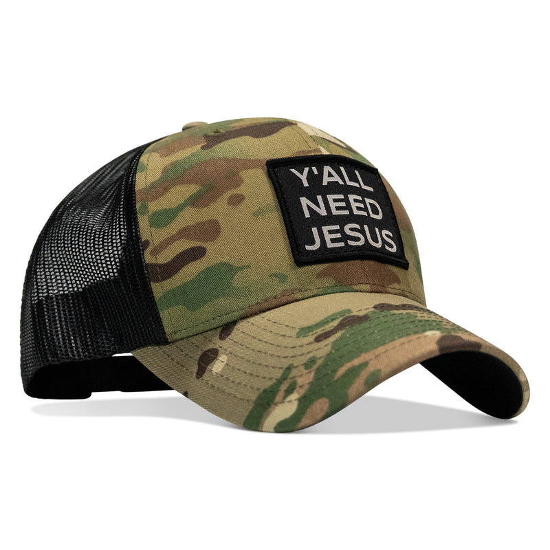 Load image into Gallery viewer, Y'all Need Jesus Patch Snapback Hat