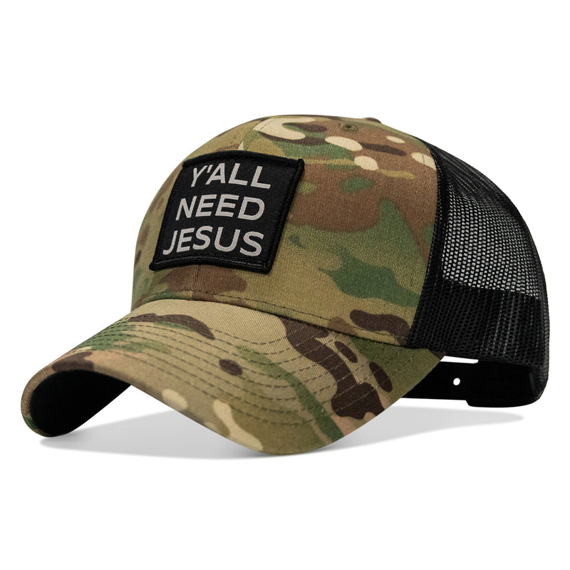 Load image into Gallery viewer, Y'all Need Jesus Patch Snapback Hat