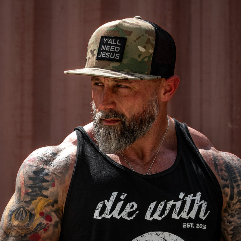 Load image into Gallery viewer, Y'all Need Jesus Patch Flatbill Hat