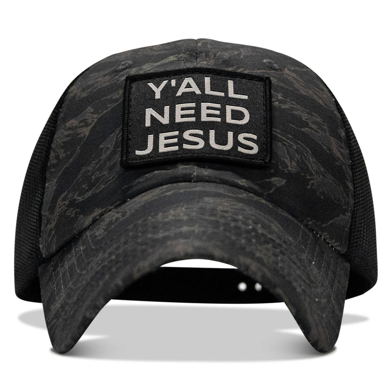 Load image into Gallery viewer, Y'all Need Jesus Patch Tactical Ripstop Mesh Snapback Hat