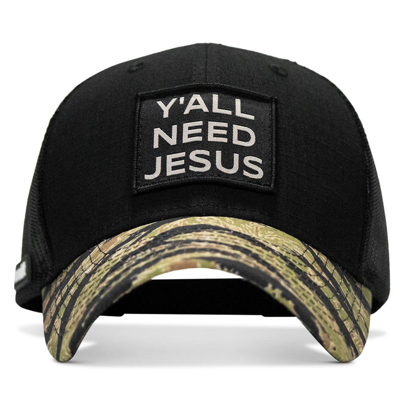 Load image into Gallery viewer, Y'all Need Jesus Patch Original Ripstop Snapback Hat