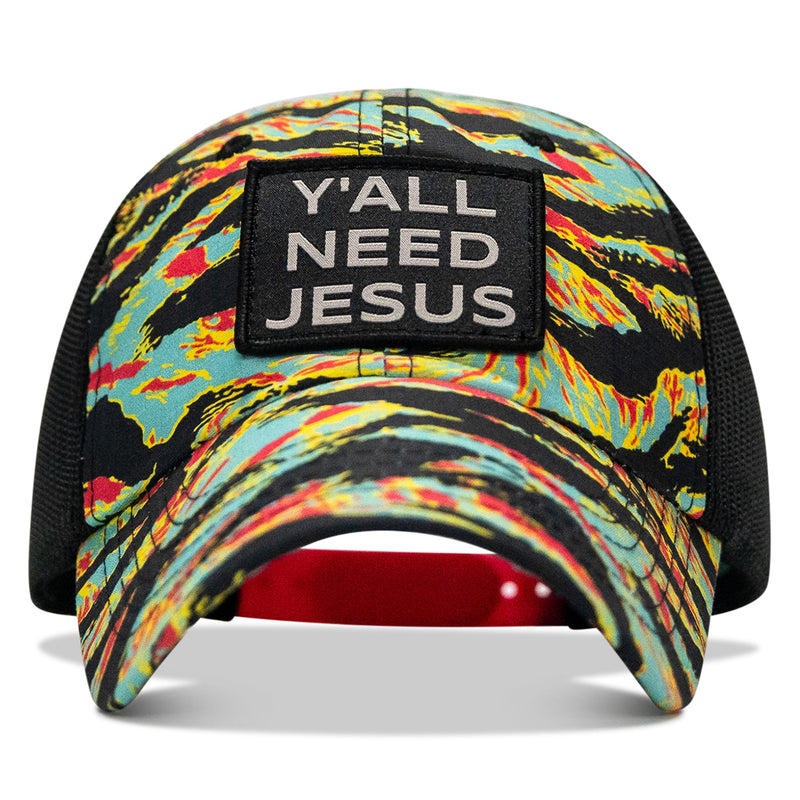 Load image into Gallery viewer, Y'all Need Jesus Patch Tactical Ripstop Mesh Snapback Hat