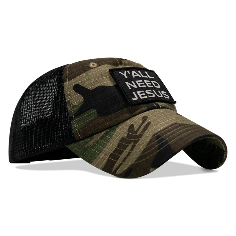 Load image into Gallery viewer, Y'all Need Jesus Patch Tactical Ripstop Mesh Snapback Hat