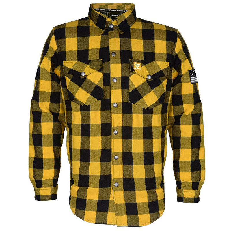 Load image into Gallery viewer, Protective Flannel Shirt - Yellow and Black Checkered