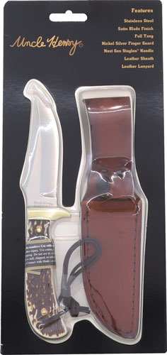 Uncle Henry Knife Staglon 4" - Caper W/leather Sheath - Skoutley Outdoors LLC