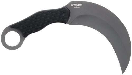 Schrade Knife Boneyard 5.2" - Fixed Karambit Matte Ss/black - Skoutley Outdoors LLC