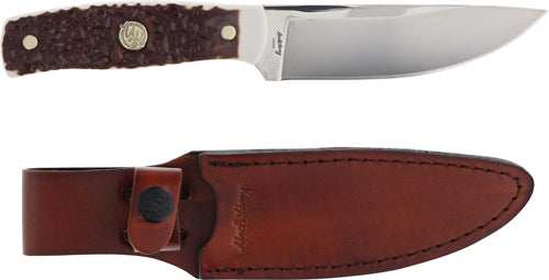 Uncle Henry Knife Next Gen - Staglon 4.6" Bld W/lthr Shth - Skoutley Outdoors LLC