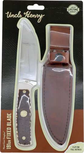 Uncle Henry Knife Next Gen - Staglon 4.6" Bld W/lthr Shth - Skoutley Outdoors LLC