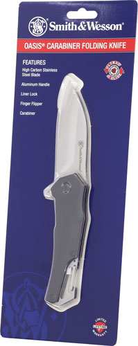 S&w Knife Oasis Carabiner - Folder 3" Black/ss - Skoutley Outdoors LLC
