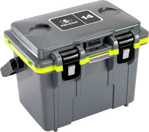 Load image into Gallery viewer, Pelican Coolers Im 14 Quart - Dkgray/green W/dry Storage - Skoutley Outdoors LLC