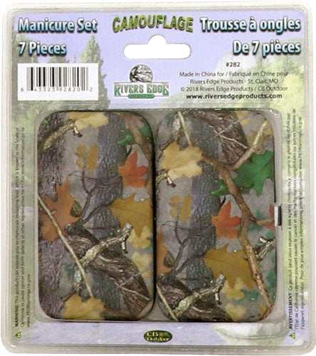 Rivers Edge Mens 7 Piece - Manicure Set Green Camo - Skoutley Outdoors LLC