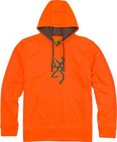 Browning Tech Hoodie Ls - Blaze Orange Large* - Skoutley Outdoors LLC