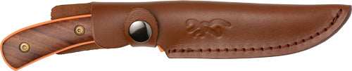 Browning Knife Union Bluff Fxd - 4.25" Orange/wood W/lthr Shth* - Skoutley Outdoors LLC
