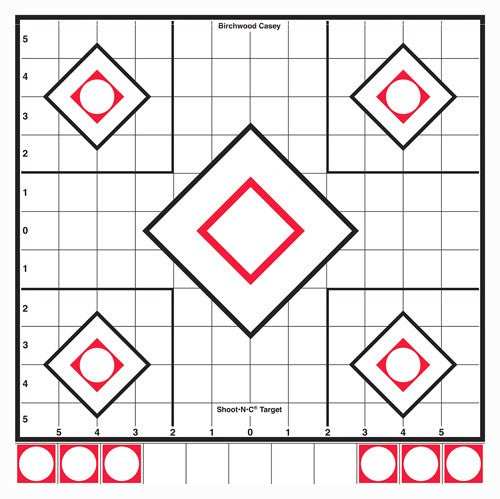 B/c Target Shoot-n-c 12" - White/black Sight-in 5 Targets - Skoutley Outdoors LLC