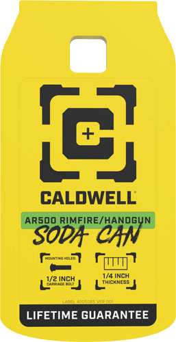 Caldwell Ar500 Rimfire Soda - Can Target 1/4" Yellow - Skoutley Outdoors LLC