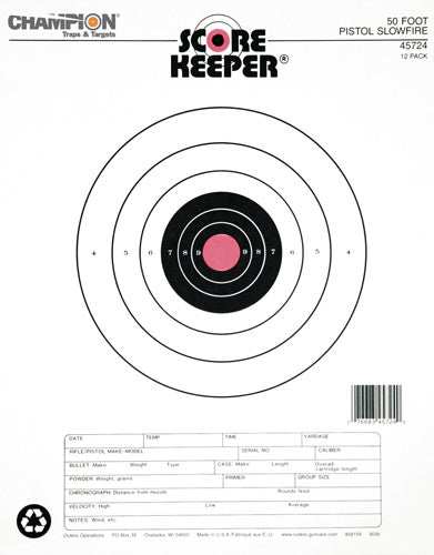 Champion Scorekeeper 50 Ft - Pistol Slowfire Org/blk 12-pk - Skoutley Outdoors LLC
