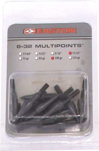 Easton Multi Points 100 Grain - 11/32" 12 Pack X-bow Fld Pnts - Skoutley Outdoors LLC