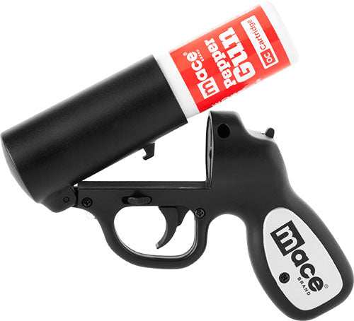 Load image into Gallery viewer, Mace Pepper Spray Pepper Gun - W/strobe Led Matte Black 28g - Skoutley Outdoors LLC