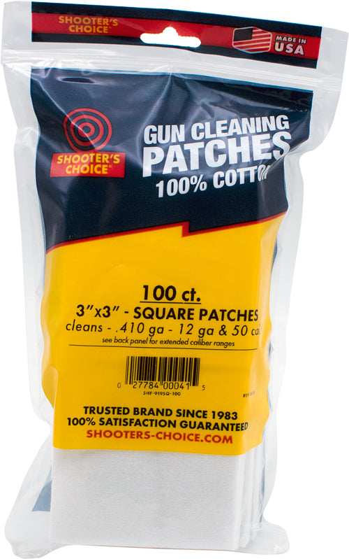 Shooters Choice 3" Square - Cleaning Patches 100 Pack - Skoutley Outdoors LLC