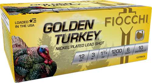 Fiocchi Golden Turkey 12ga 3" - 1-3/4oz #6 10rd 10bx/cs - Skoutley Outdoors LLC