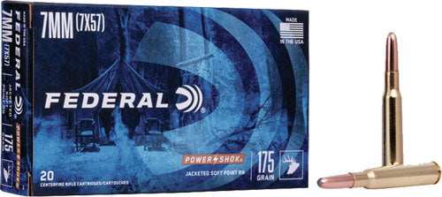 Federal Power-shok 7x57mm - Mauser 175gr Sp 20rd 10bx/cs - Skoutley Outdoors LLC