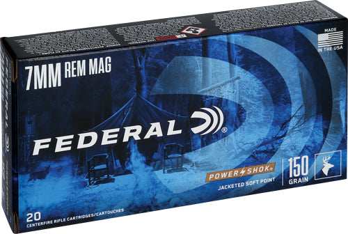 Federal Power-shok 7mm Rem Mag - 150gr Sp 20rd 10bx/cs - Skoutley Outdoors LLC