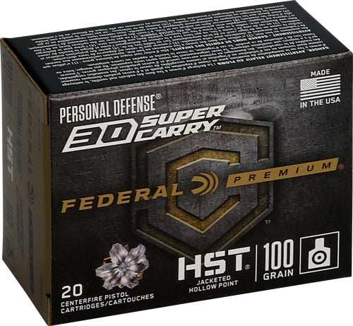 Federal 30 Super Carry 100gr - Hydra-shok Jhp 20rd 10bx/cs - Skoutley Outdoors LLC