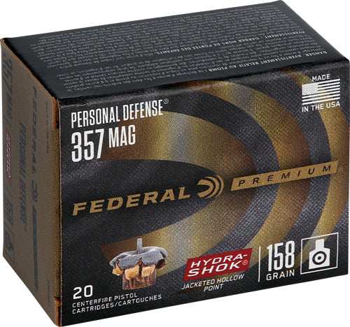 Federal Premium 357 Mag 158gr - Hydra-shok Jhp 20rd 25bx/cs - Skoutley Outdoors LLC