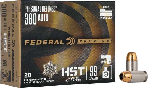 Federal Premium 380 Acp - 99gr Hst Jhp 20rd 10bx/cs - Skoutley Outdoors LLC