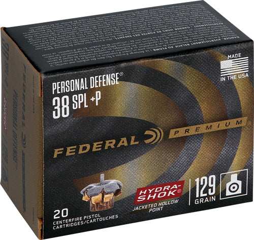 Federal 38 Special+p 129gr - Hydra-shok Jhp 20rd 25bx/cs - Skoutley Outdoors LLC