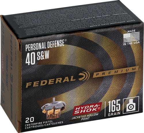 Federal Premium 40 Sw 165gr - Hydra-shok Jhp 20rd 25bx/cs - Skoutley Outdoors LLC