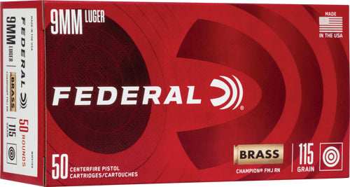 Federal 9mm Luger 115gr Fmj - 50rd 20bx/cs - Skoutley Outdoors LLC