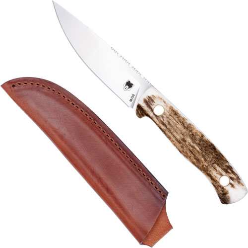 Cobratec Koonsman 4" Fixed Bld - Stag M390 W/leather Sheath - Skoutley Outdoors LLC