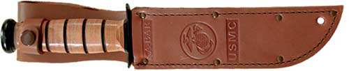 Ka-bar Fighting/utility Knife - 5.25" Shrt W/lthr Usmc Serrtd - Skoutley Outdoors LLC