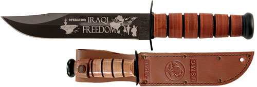Ka-bar Usmc Operation Iraqi - Freedom 7" W/leather Shth Usmc - Skoutley Outdoors LLC