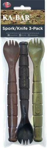 Ka-bar Mil-spec Spork/knife - 3 Pack Od Green/black/brown - Skoutley Outdoors LLC