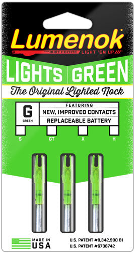 Lumenok Lighted Nock - Gt-series Green 3pk - Skoutley Outdoors LLC