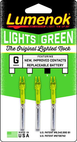 Lumenok Lighted Nock - X-series Green 3pk - Skoutley Outdoors LLC
