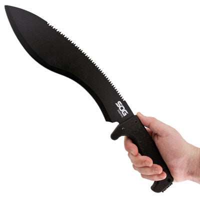 Sog Machete Sogfari Kukri - Black W/sheath - Skoutley Outdoors LLC
