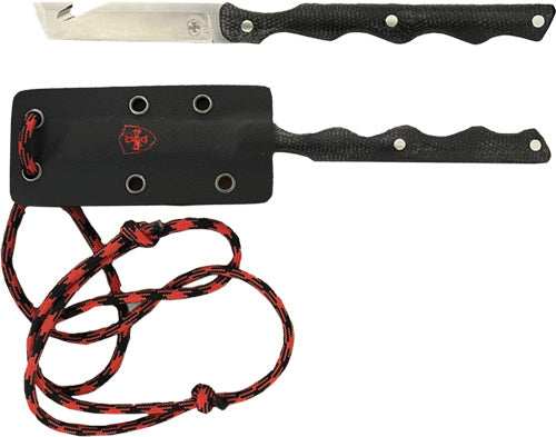Templar Knife Neck Knife 2.46" - Blk W/red Powder D2 Slvr Tanto - Skoutley Outdoors LLC