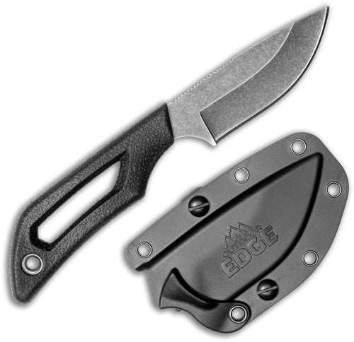Outdoor Edge Pivot 2.5" Fixed - Dp Pnt Blck/stnwsh Ss W/sheath - Skoutley Outdoors LLC